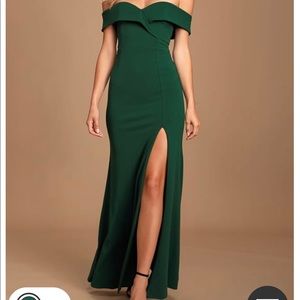 NWT Lulus Hunter Green Gown